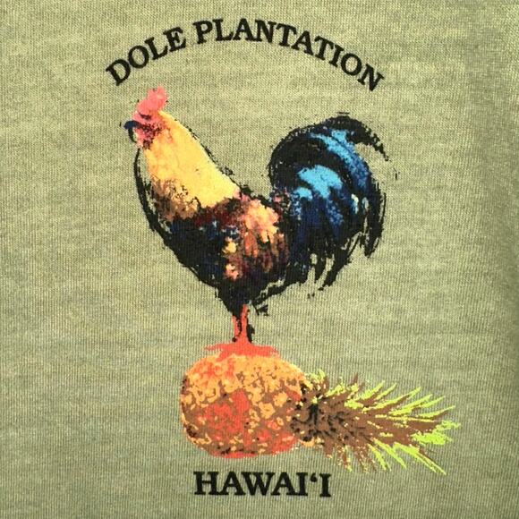 Dole Plantation Crazy Shirts Hawaii Rooster Green Hemp Dyed T-Shirt Size XXL - Picture 5 of 10